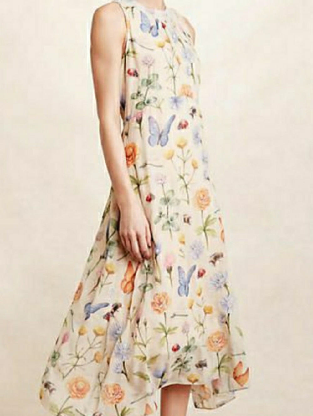 RARE Anthropologie Garden Midi Dress by Pankaj & Nidhi, Size 12P - Picture 3 of 16